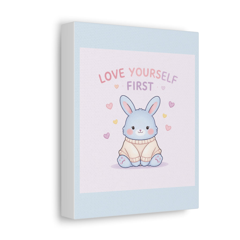"LOVE YOURSELF FIRST" Black Cat Canvas | College Girl Gift | Fashion | KayKay Classics