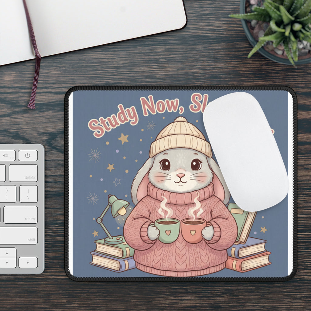 Rabbit Mouse Pad – Study Now, Slay Later