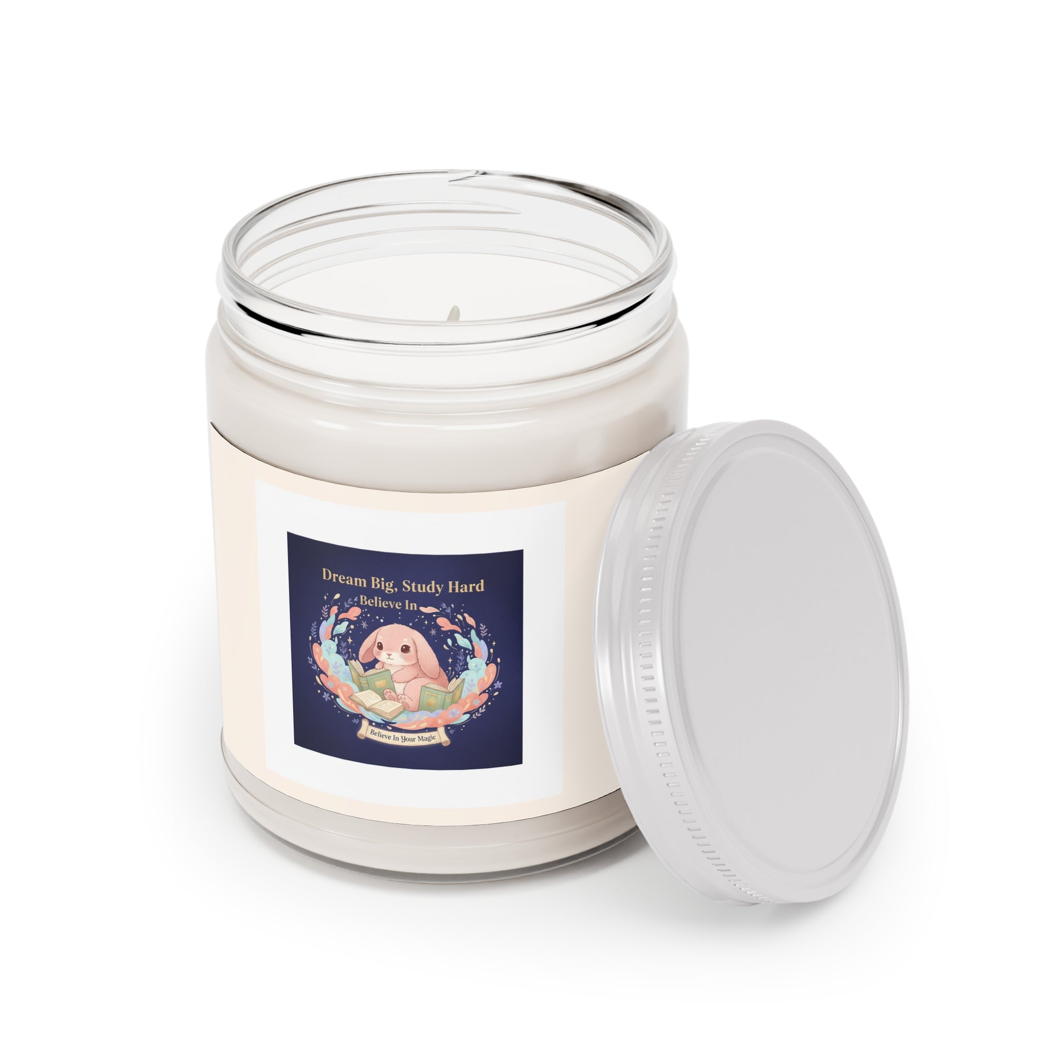 Rabbit Scented Candle – Dream Big, Study Hard Believe in Believe in Your Magic