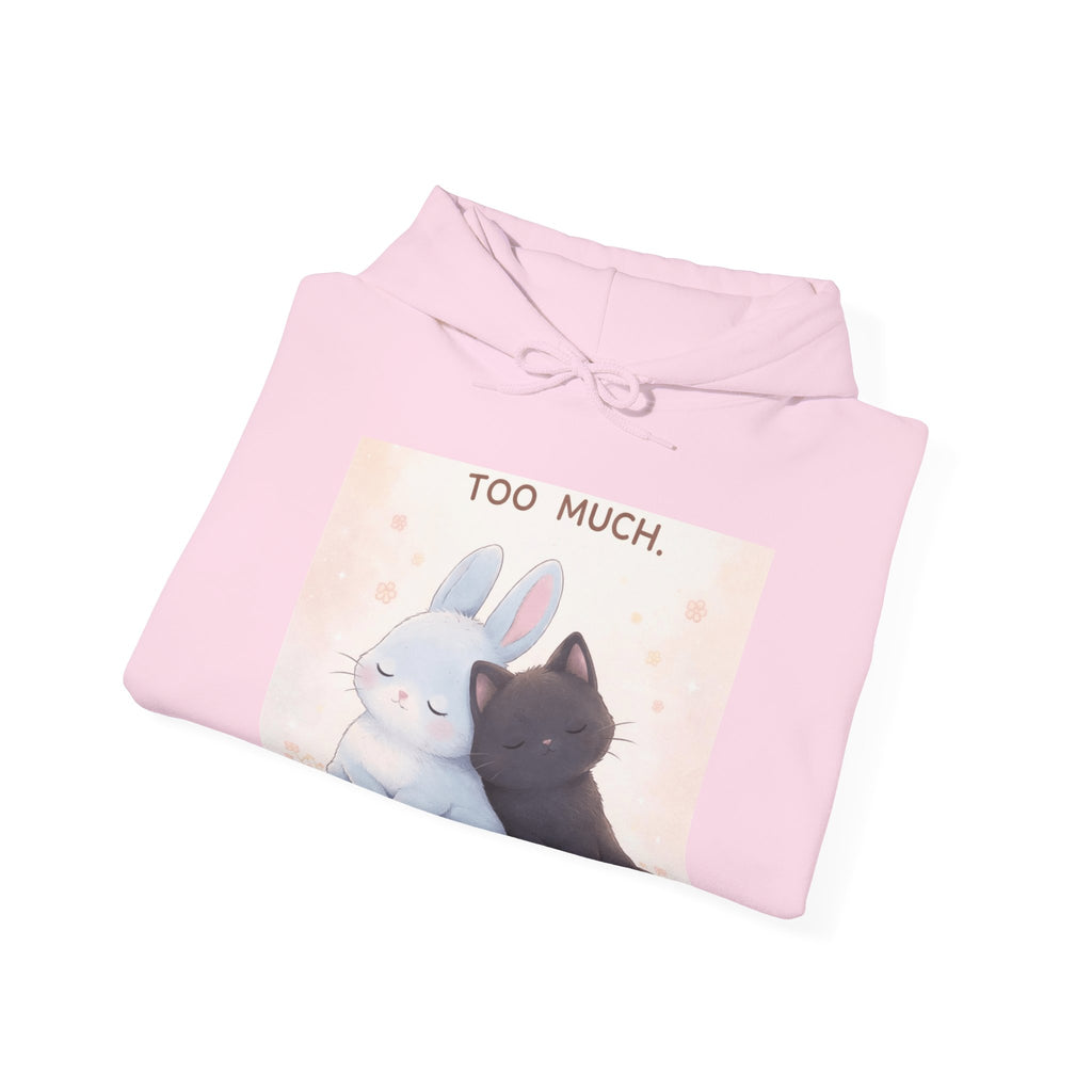 "YOU'RE NEVER TOO MUCH" Black Cat Hoodie | College Girl Gift | Fashion | KayKay Classics
