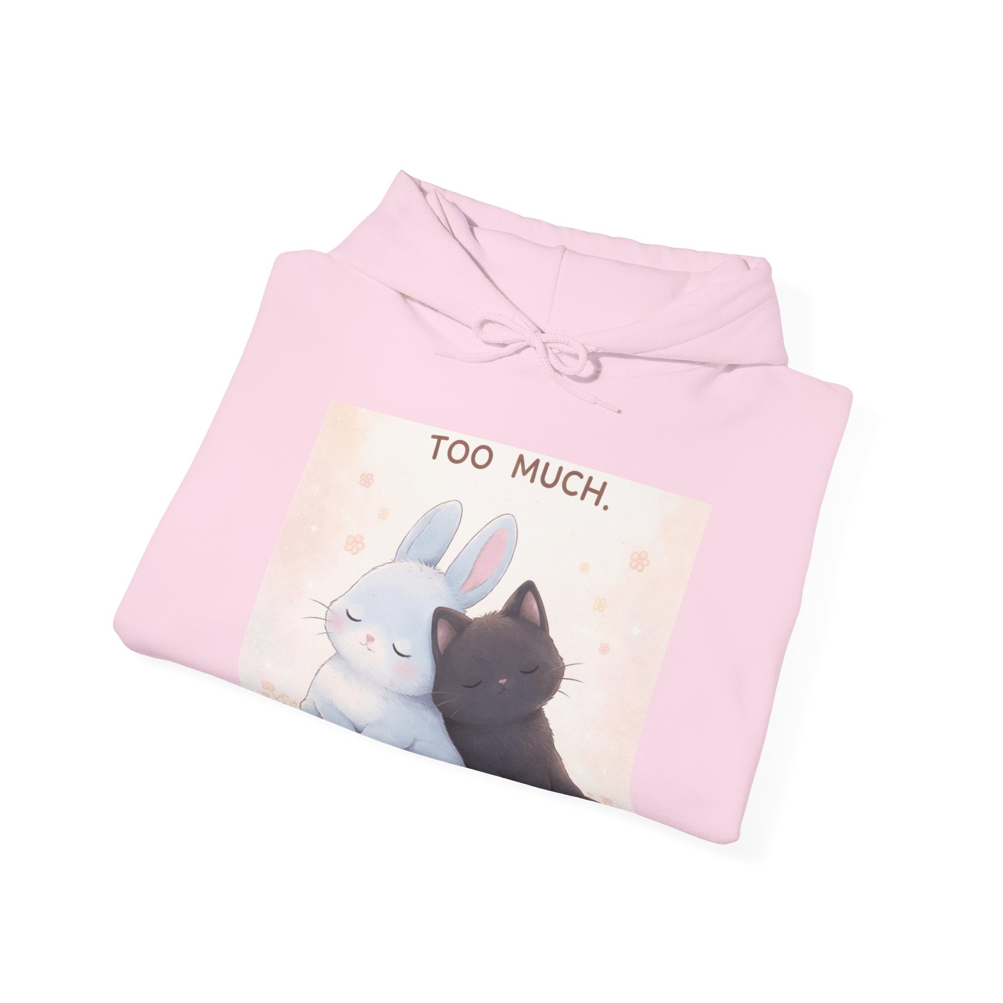 "YOU'RE NEVER TOO MUCH" Black Cat Hoodie | College Girl Gift | Fashion | KayKay Classics