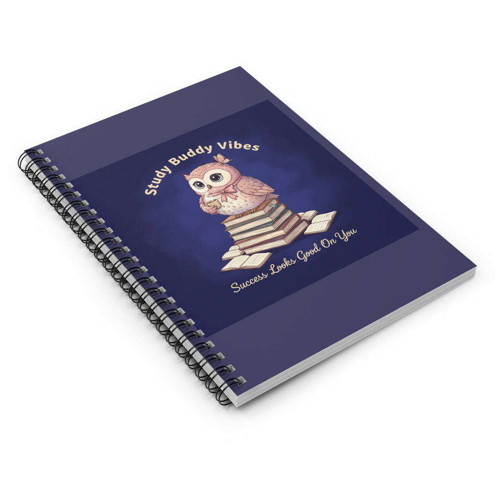 Owl Spiral Notebook – Study Buddy Vibes Success Looks Good on