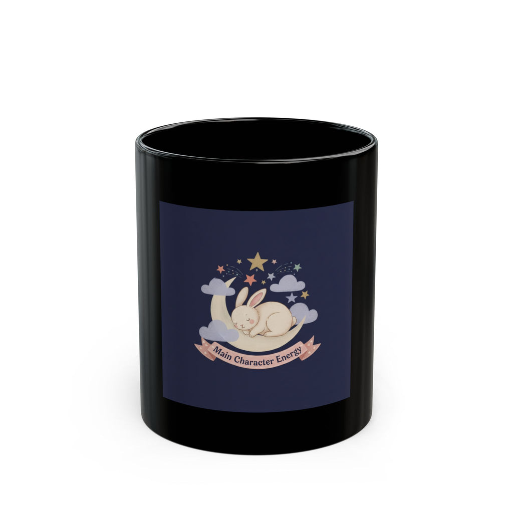 Bunny Black Mug 11oz – Main Character Energy