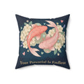 Koi Square Pillow – Your Potential is Endless