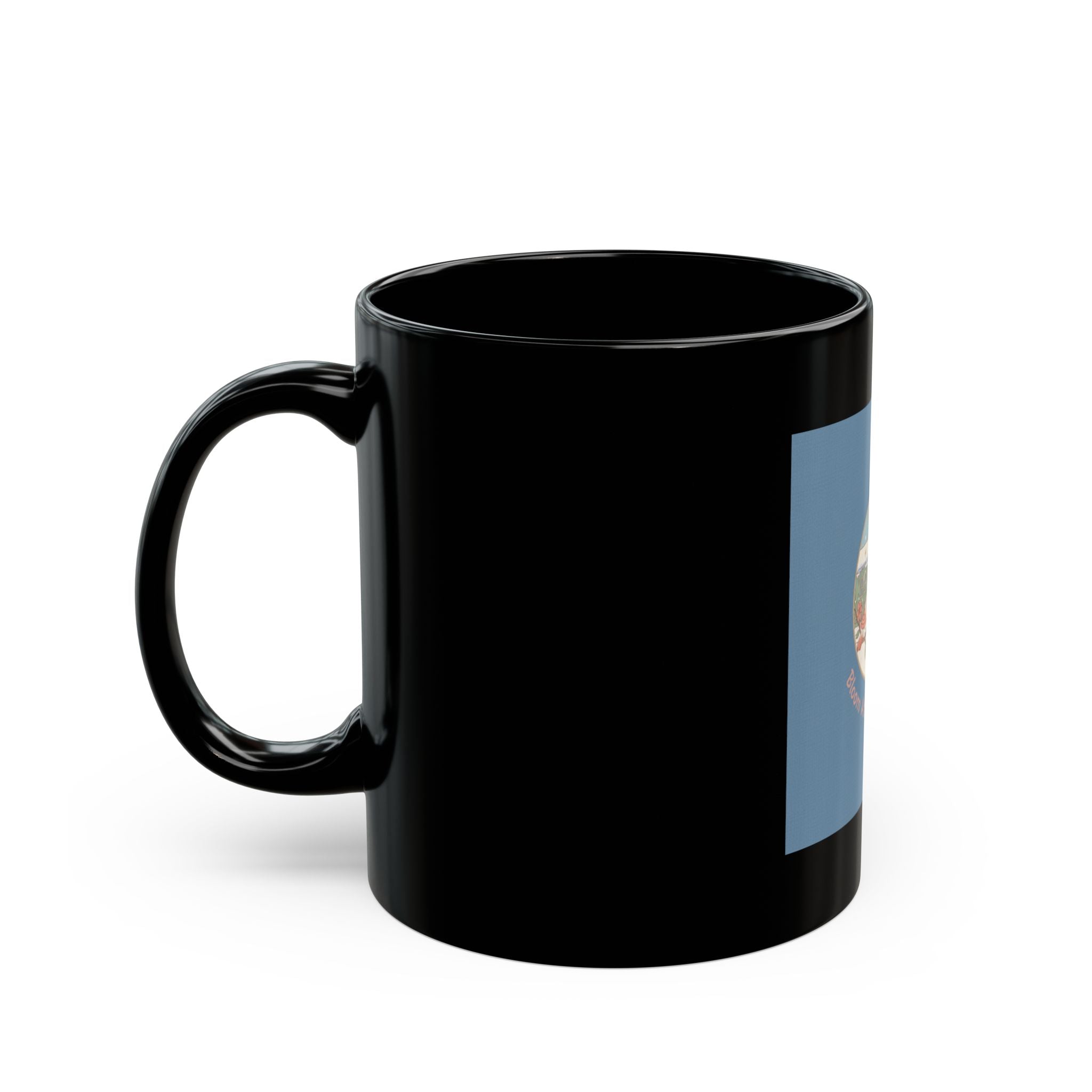 Bloom At Your Own Pace Birds Black Mug 11oz