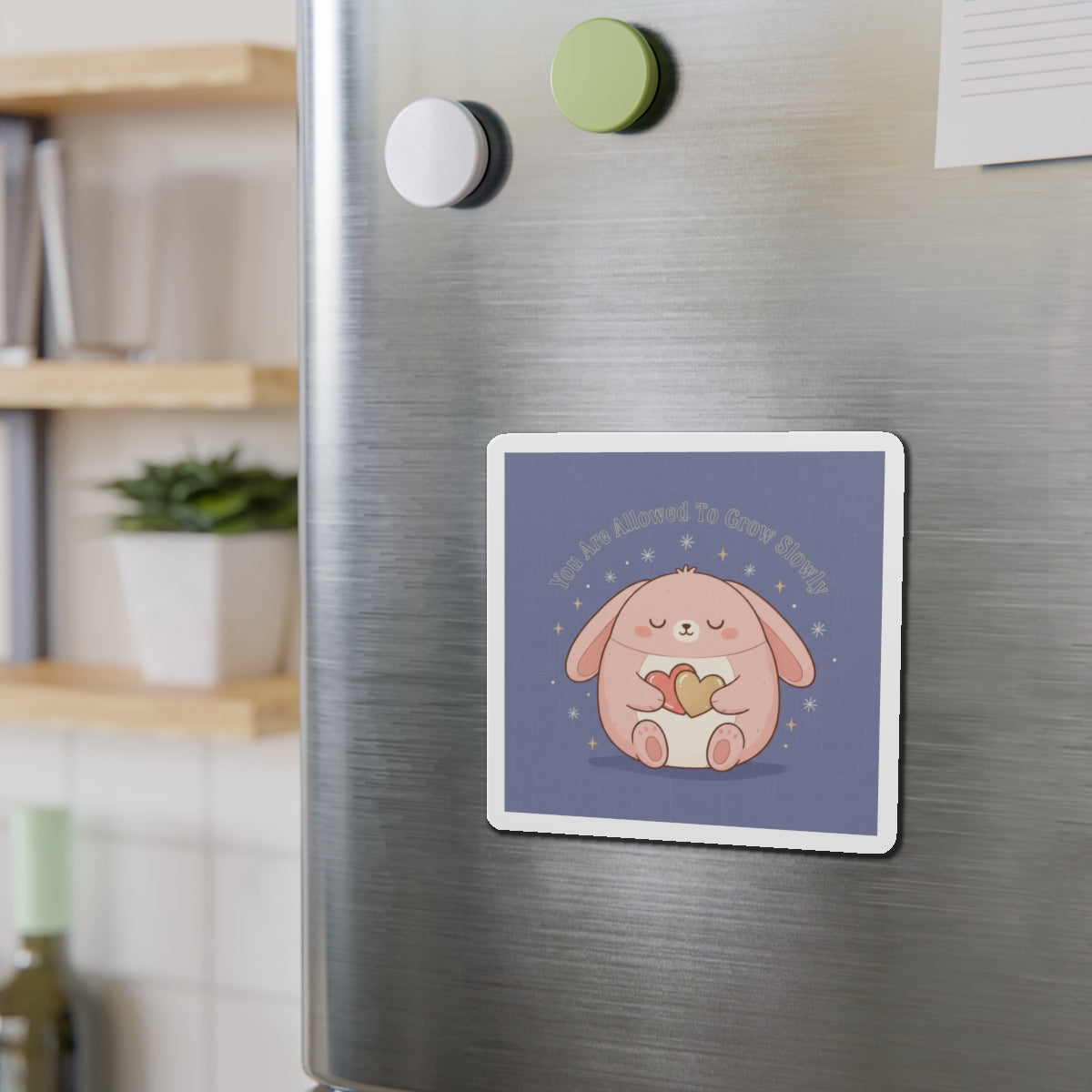 Rabbit Die-Cut Magnet – You Are Allowed to Grow Slowly