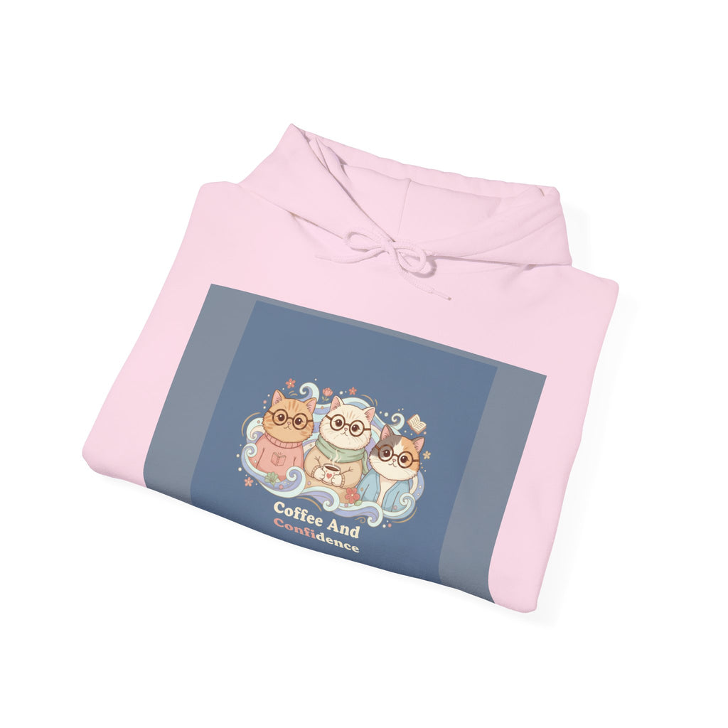 Cats With Glasses Hoodie – Coffee and Confidence
