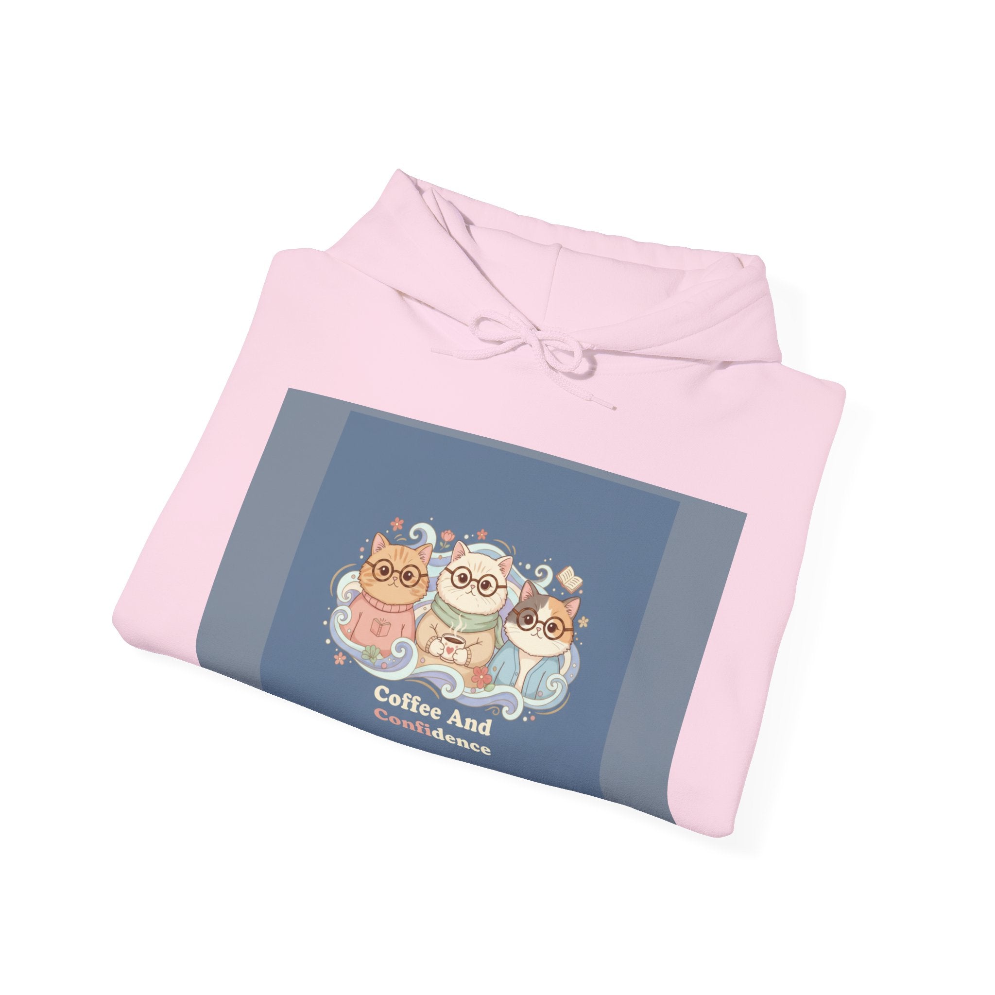 Cats With Glasses Hoodie – Coffee and Confidence