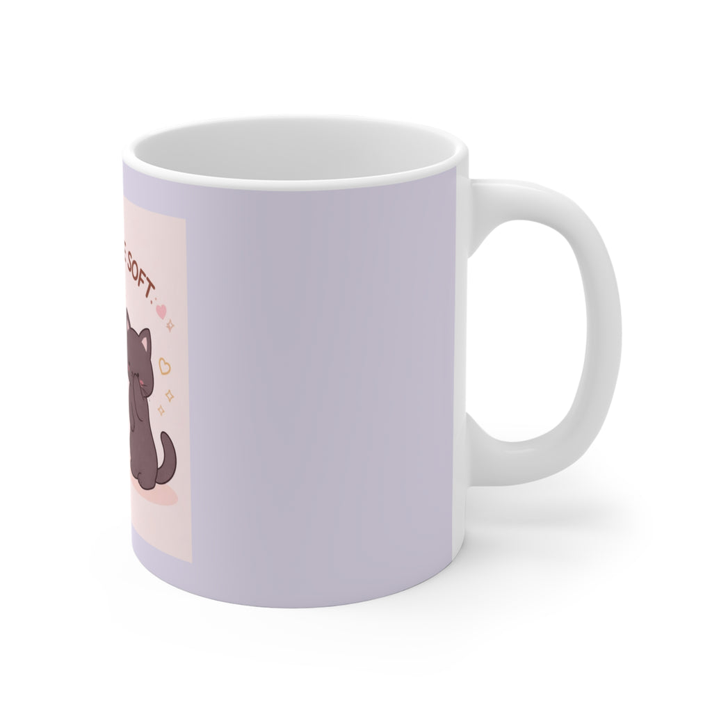 "LOVE CAN BE SOFT" Black Cat Mug | College Girl Gift | Fashion | KayKay Classics