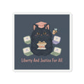 Black Cat Die-Cut Magnet – Liberty and Justice for All