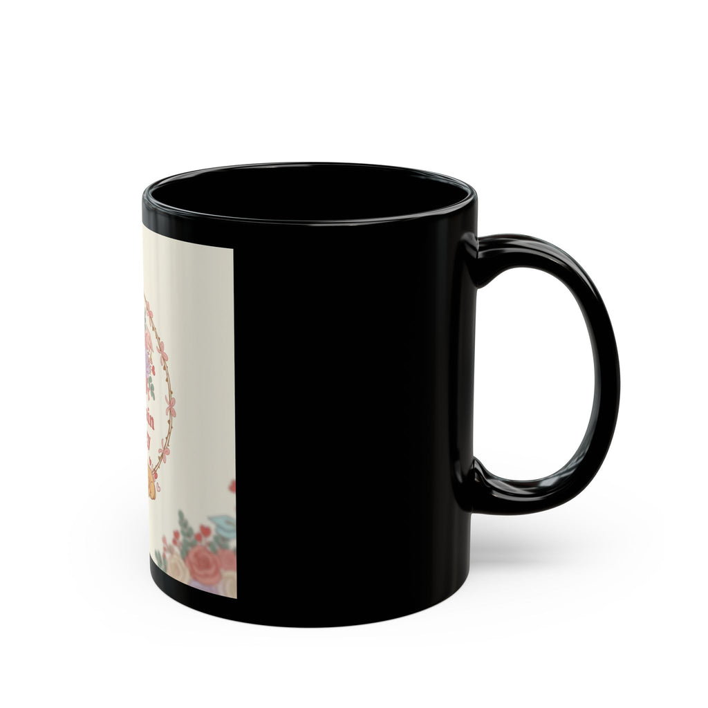 Big Brain Energy Puppies Black Mug 11oz