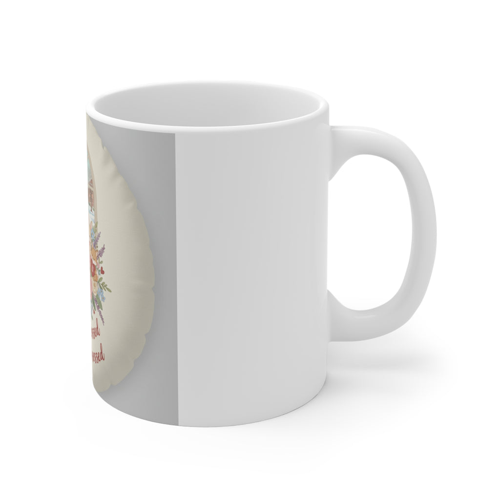 Stressed Blessed And Coffee Obsessed Fox, rabbit Mug 11oz