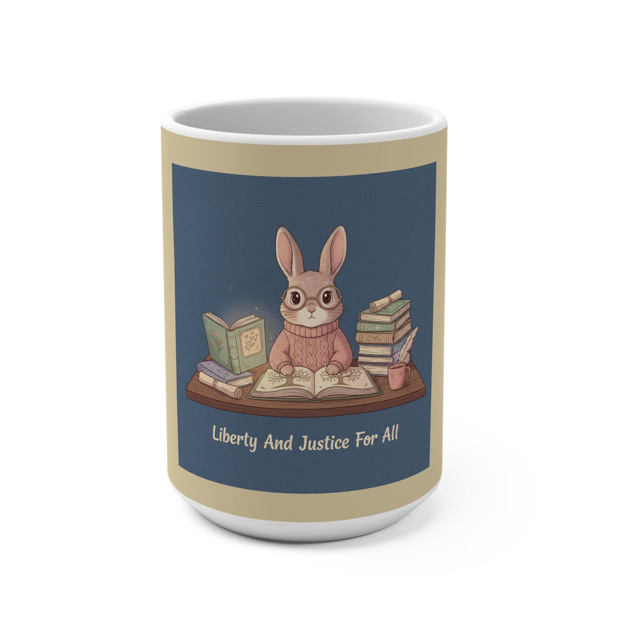 Rabbit Mug 15oz – Liberty and Justice for All