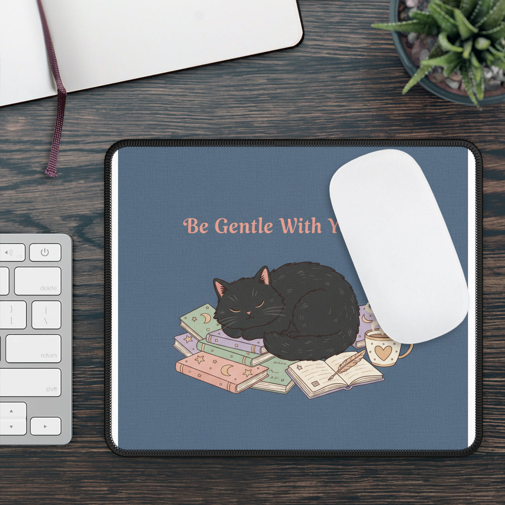 Black Cat Mouse Pad – Be Gentle With Yourself