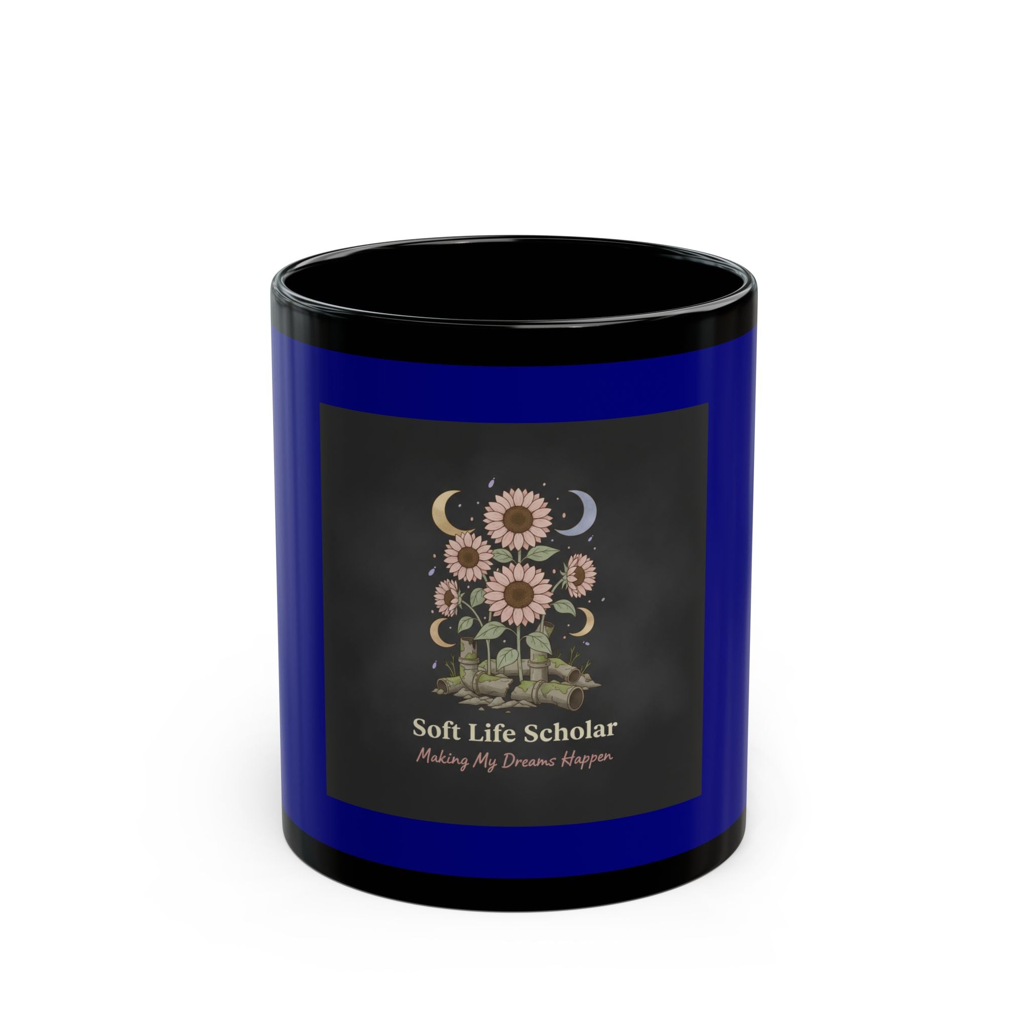 Sunflowers Black Mug 11oz – Soft Life Scholar