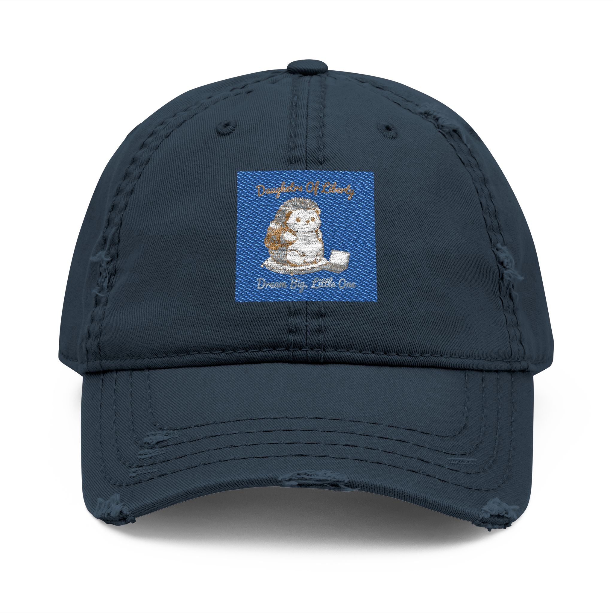 Hedgehog With Tiny Backpack Dad Hat – Daughters of Liberty Dream Big Little on