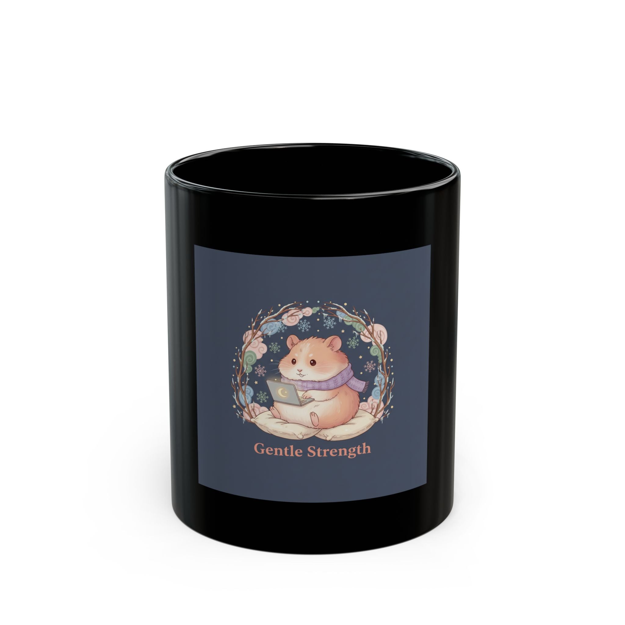 Bunny Black Mug 11oz – Gentle Strength