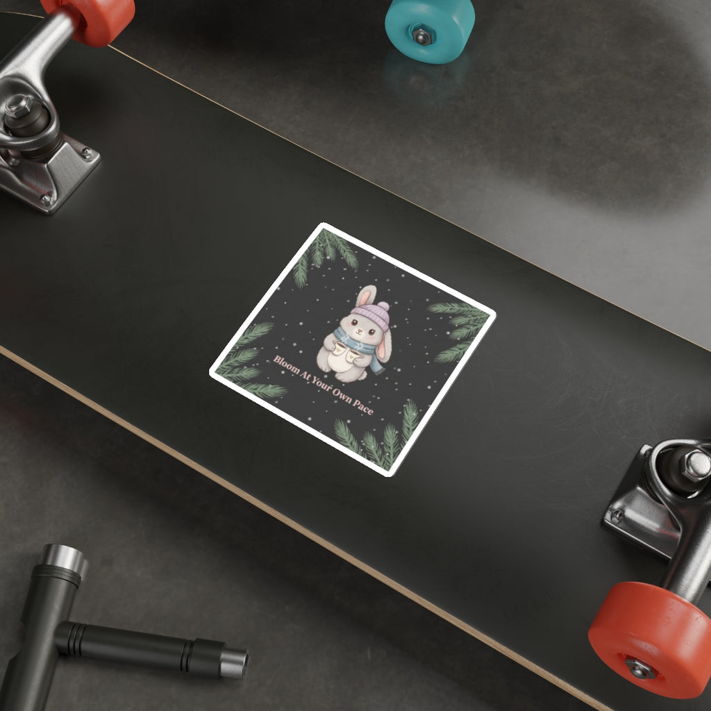 Bunny Die-Cut Sticker – Bloom at Your Own Pace