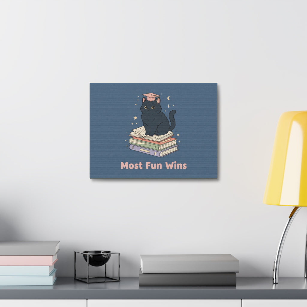 Black Cat Canvas Print – Most Fun Wins