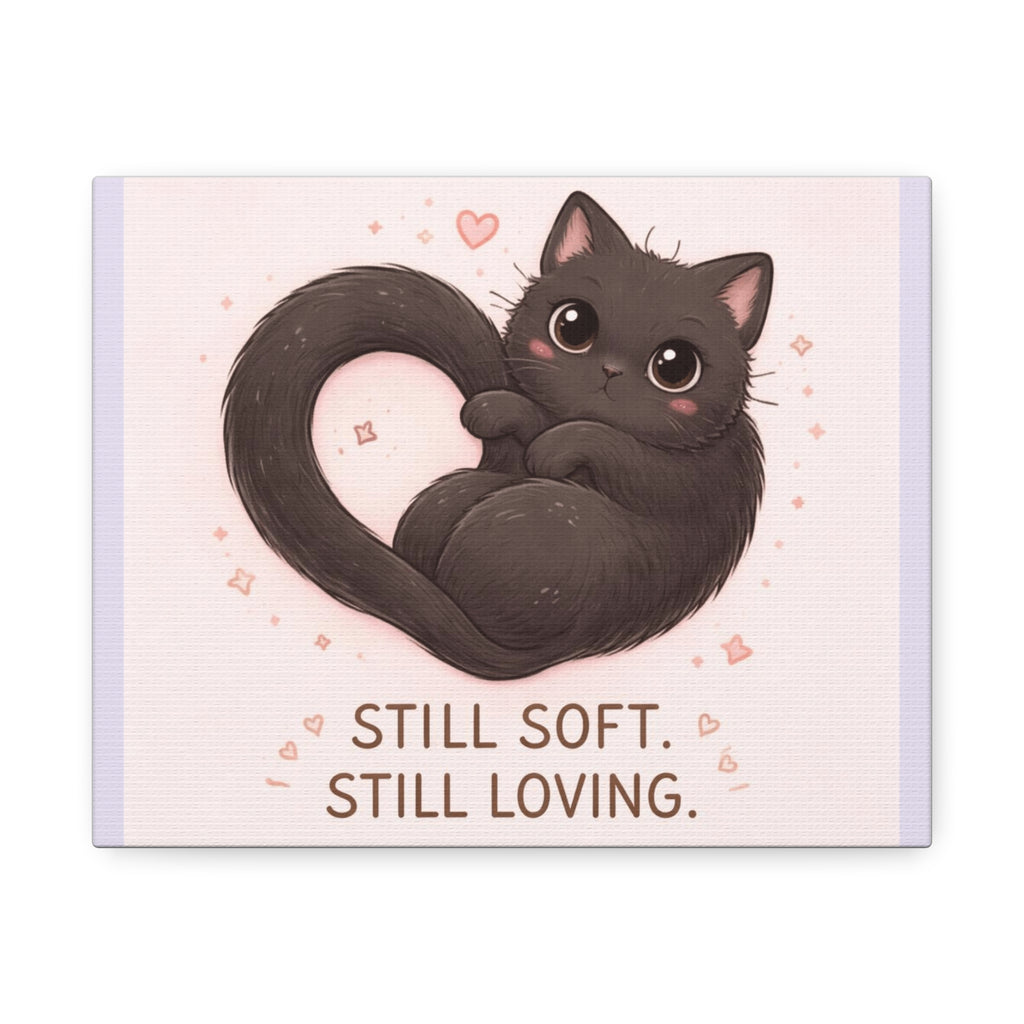 "STILL SOFT. STILL LOVING" Black Cat Canvas | College Girl Gift | Fashion | KayKay Classics