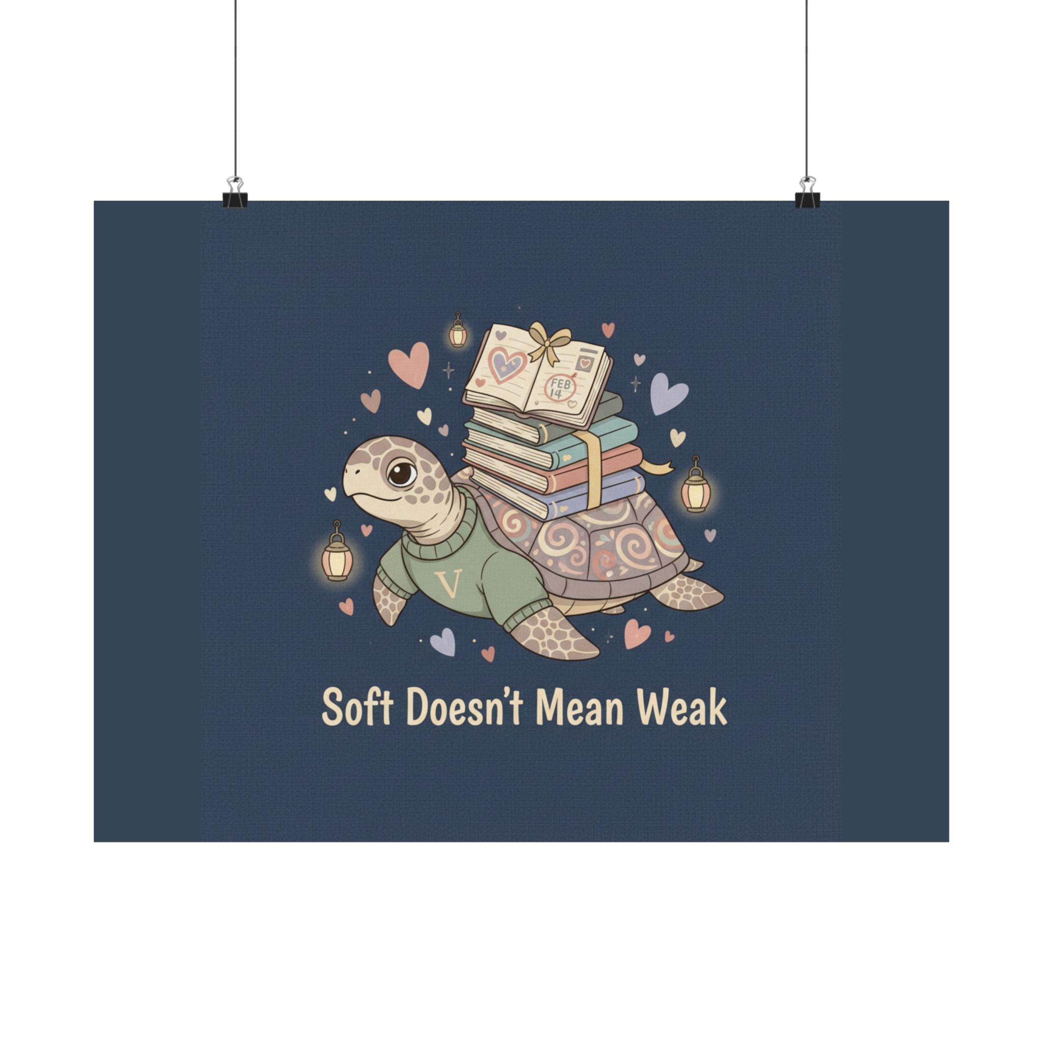 Soft Doesnt Mean Weak Turtle Poster