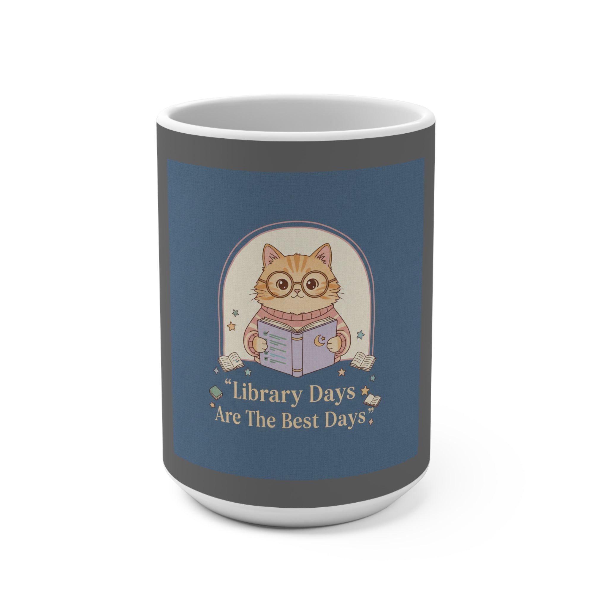 Cat Mug 15oz – Library Days Are the Best Days