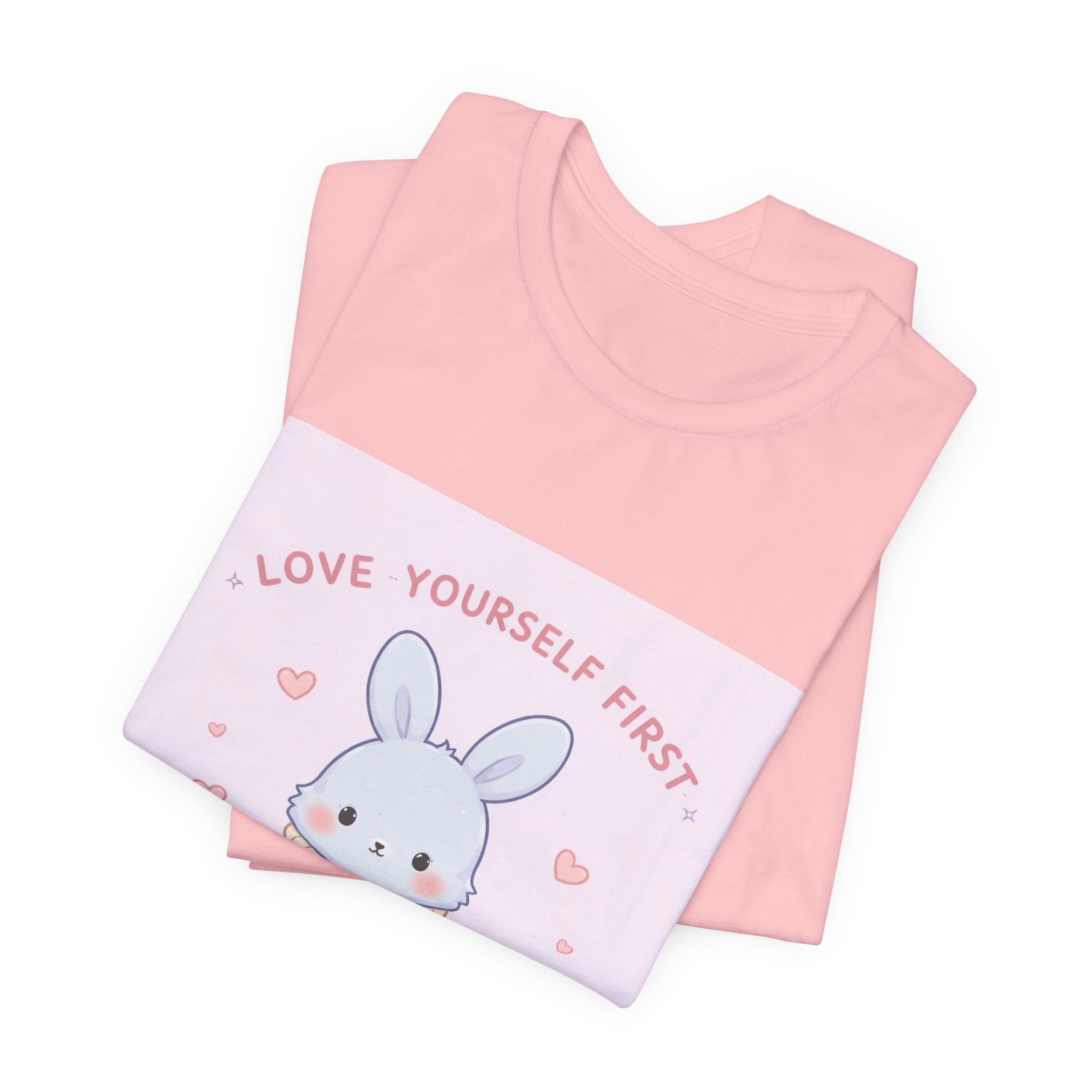 "LOVE YOURSELF FIRST" Black Cat Women Tee | College Girl Gift | Fashion | KayKay Classics