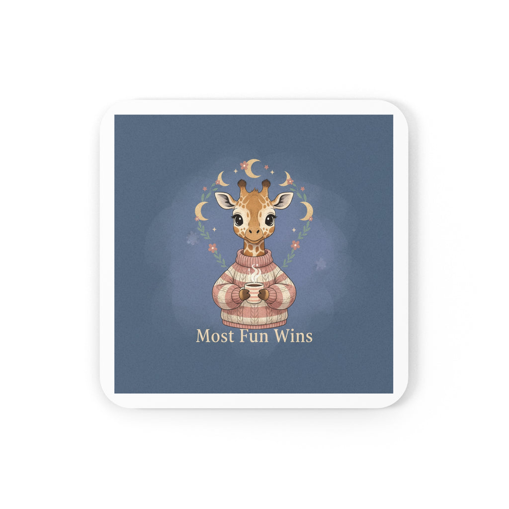 Giraffe Cork Coaster – Most Fun Wins