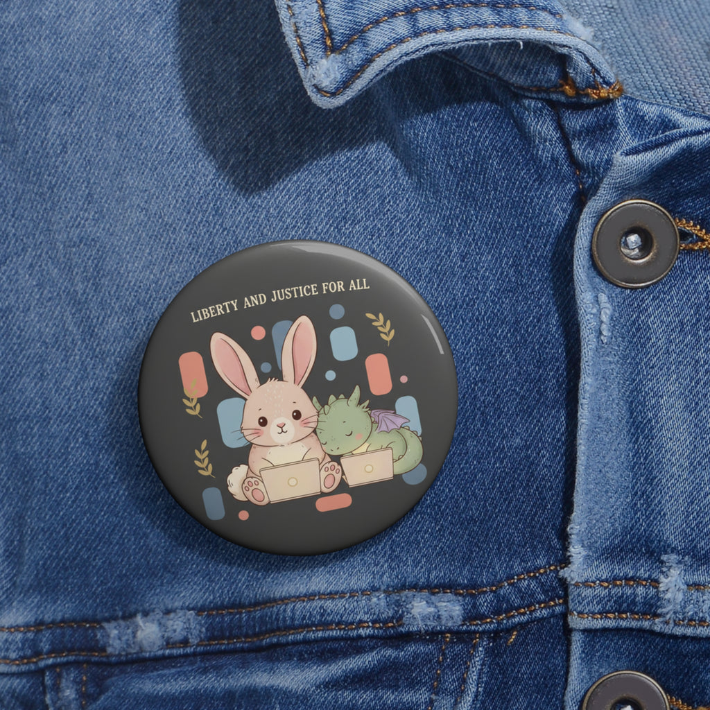 Dragon Pin Button – Liberty and Justice for All