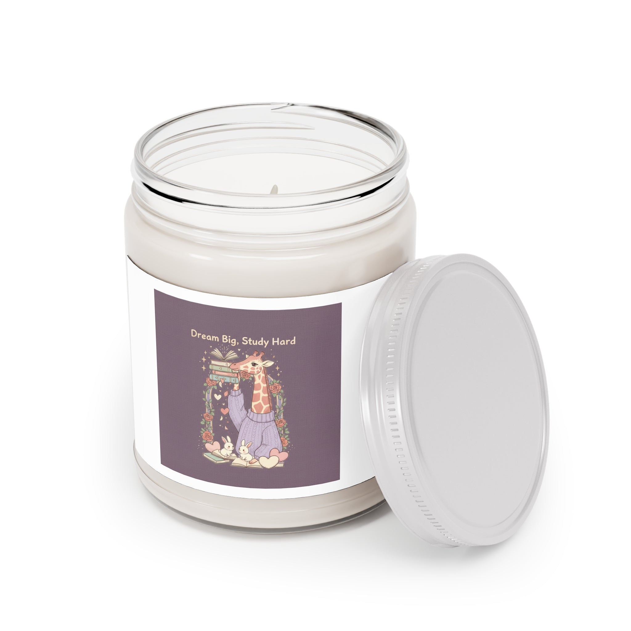Dream Big, Study Hard Giraffe, bunnies Scented Candle