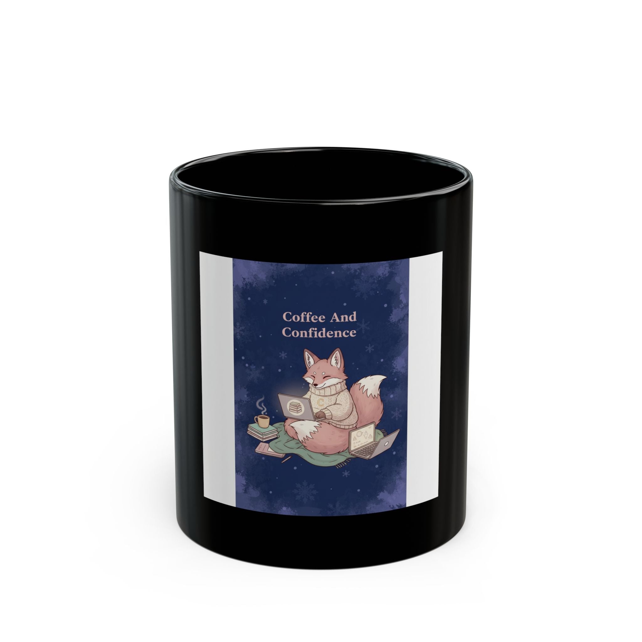 Kitsune Black Mug 11oz – Coffee and Confidence