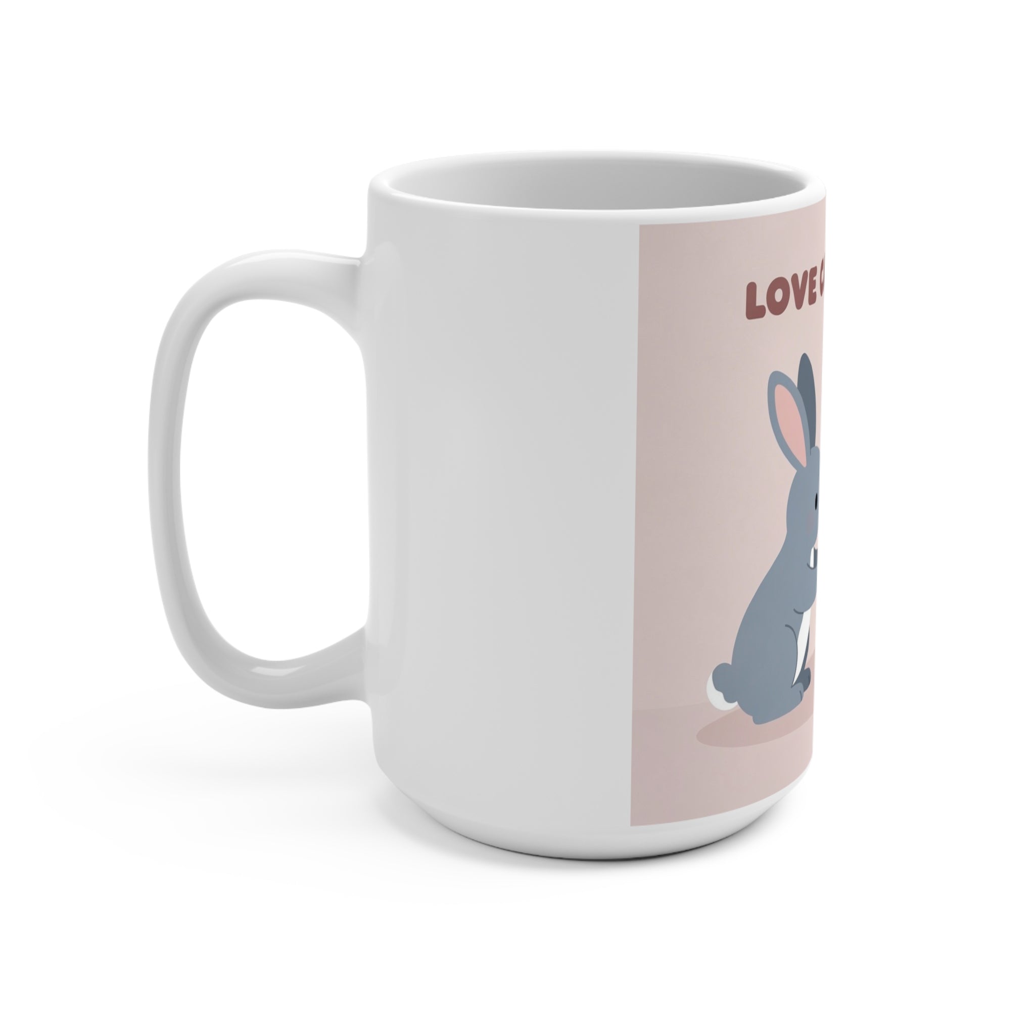 LOVE CAN BE SOFT Rabbit, cat Mug 15oz