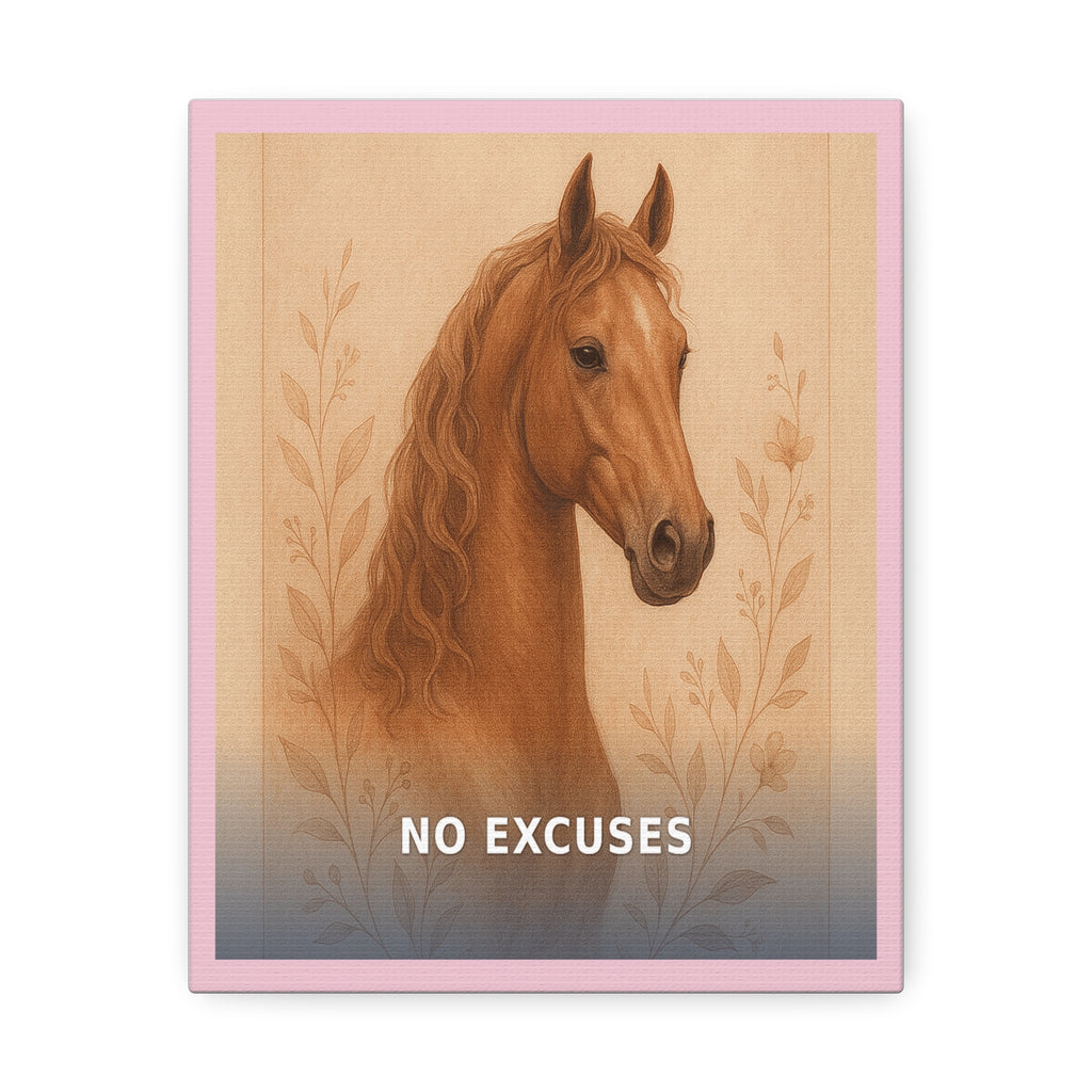 "No Excuses" Black Cat Canvas | College Girl Gift | Fashion | KayKay Classics