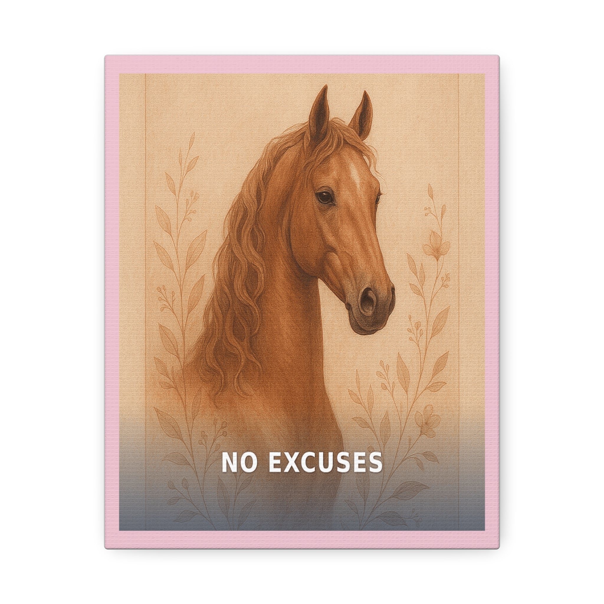 "No Excuses" Black Cat Canvas | College Girl Gift | Fashion | KayKay Classics