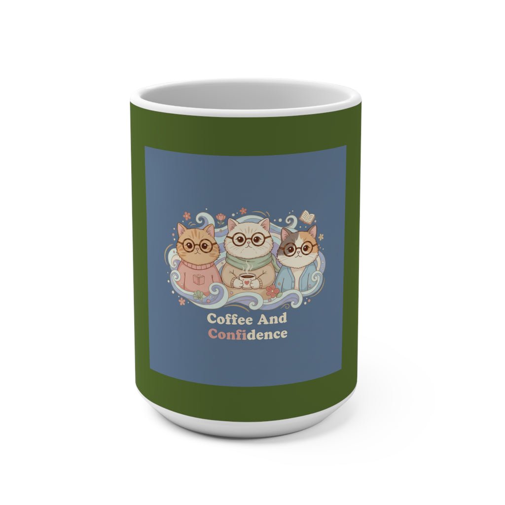 Cats With Glasses Mug 15oz – Coffee and Confidence