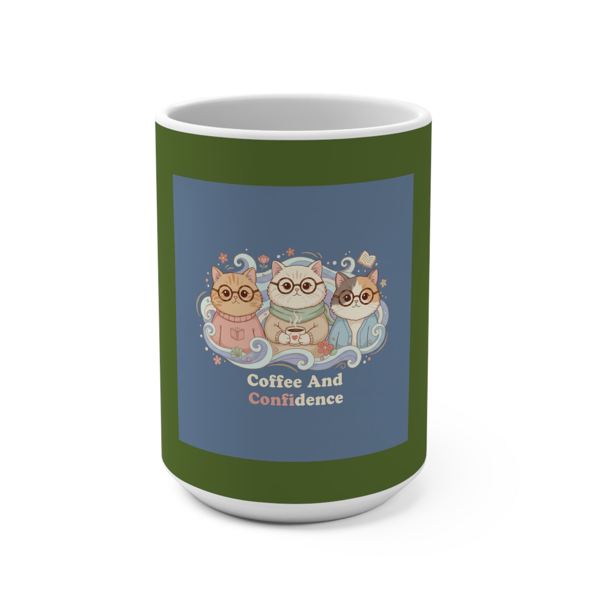 Cats With Glasses Mug 15oz – Coffee and Confidence