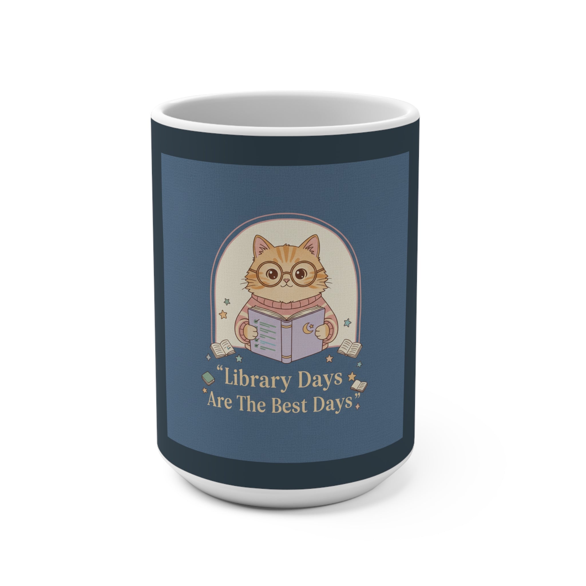 Cat Mug 15oz – Library Days Are the Best Days
