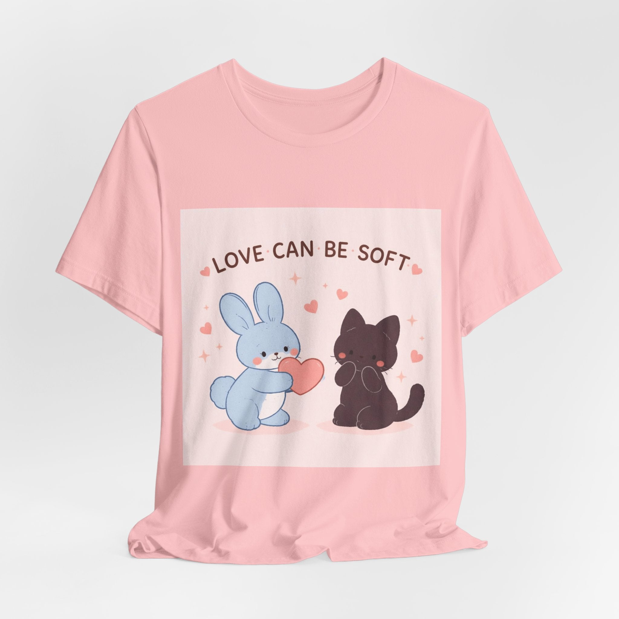 "LOVE CAN BE SOFT" Black Cat Women Tee | College Girl Gift | Fashion | KayKay Classics