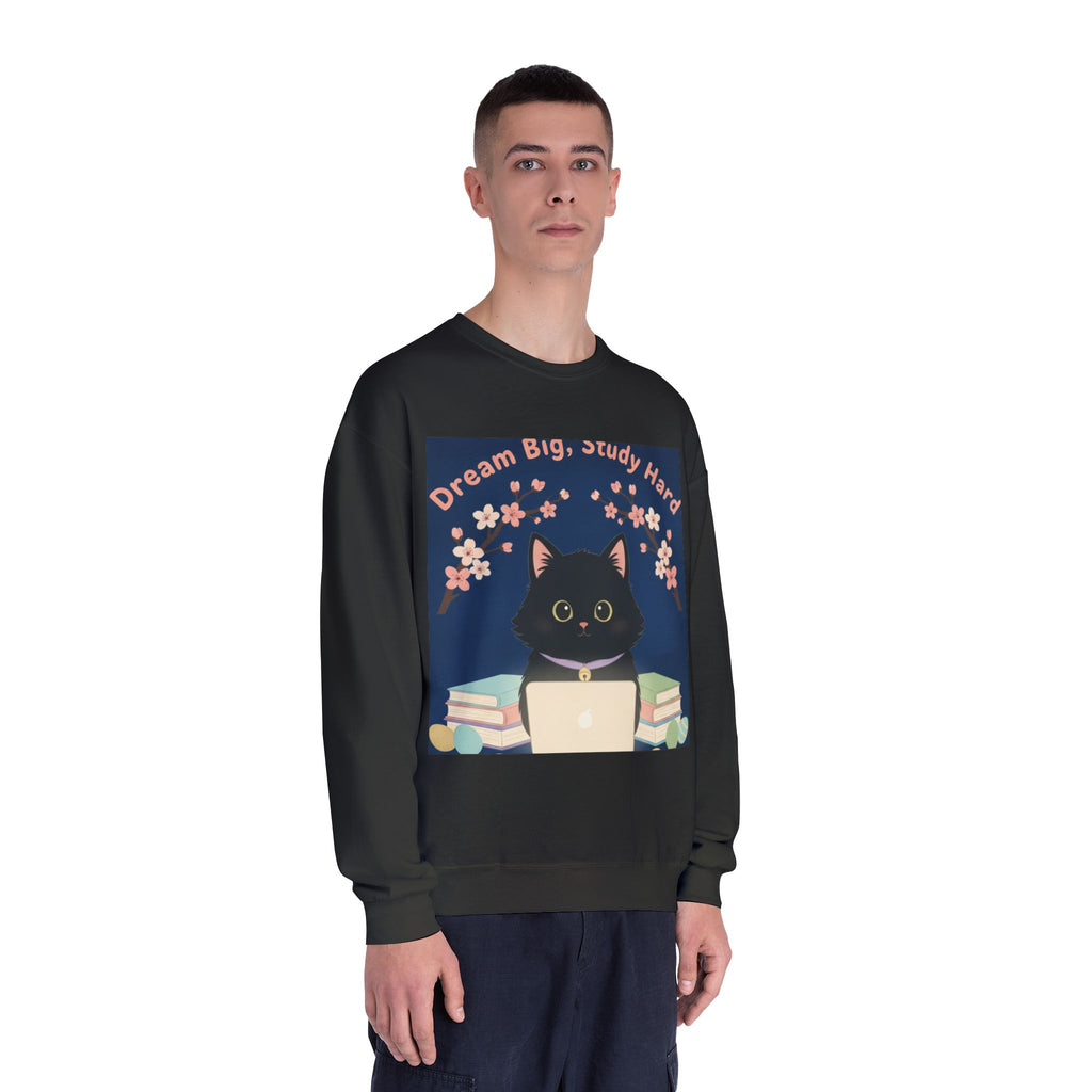 Black Cat Crewneck Sweatshirt – Dream Big Study Hard