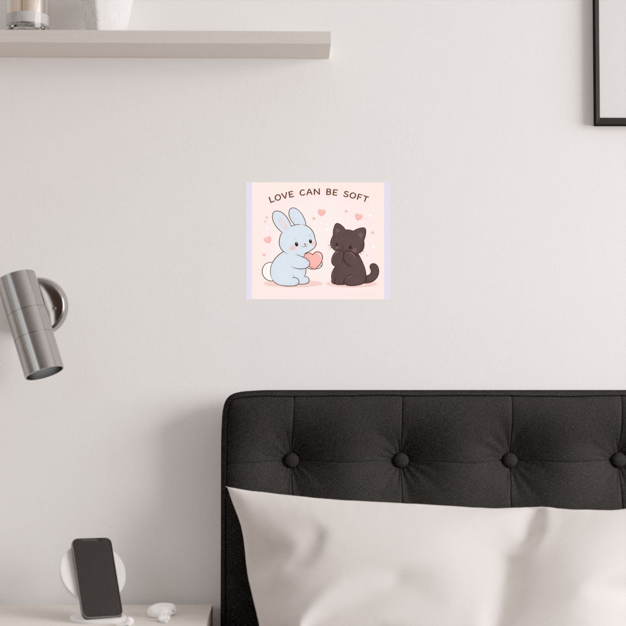 "LOVE CAN BE SOFT" Black Cat Poster | College Girl Gift | Fashion | KayKay Classics