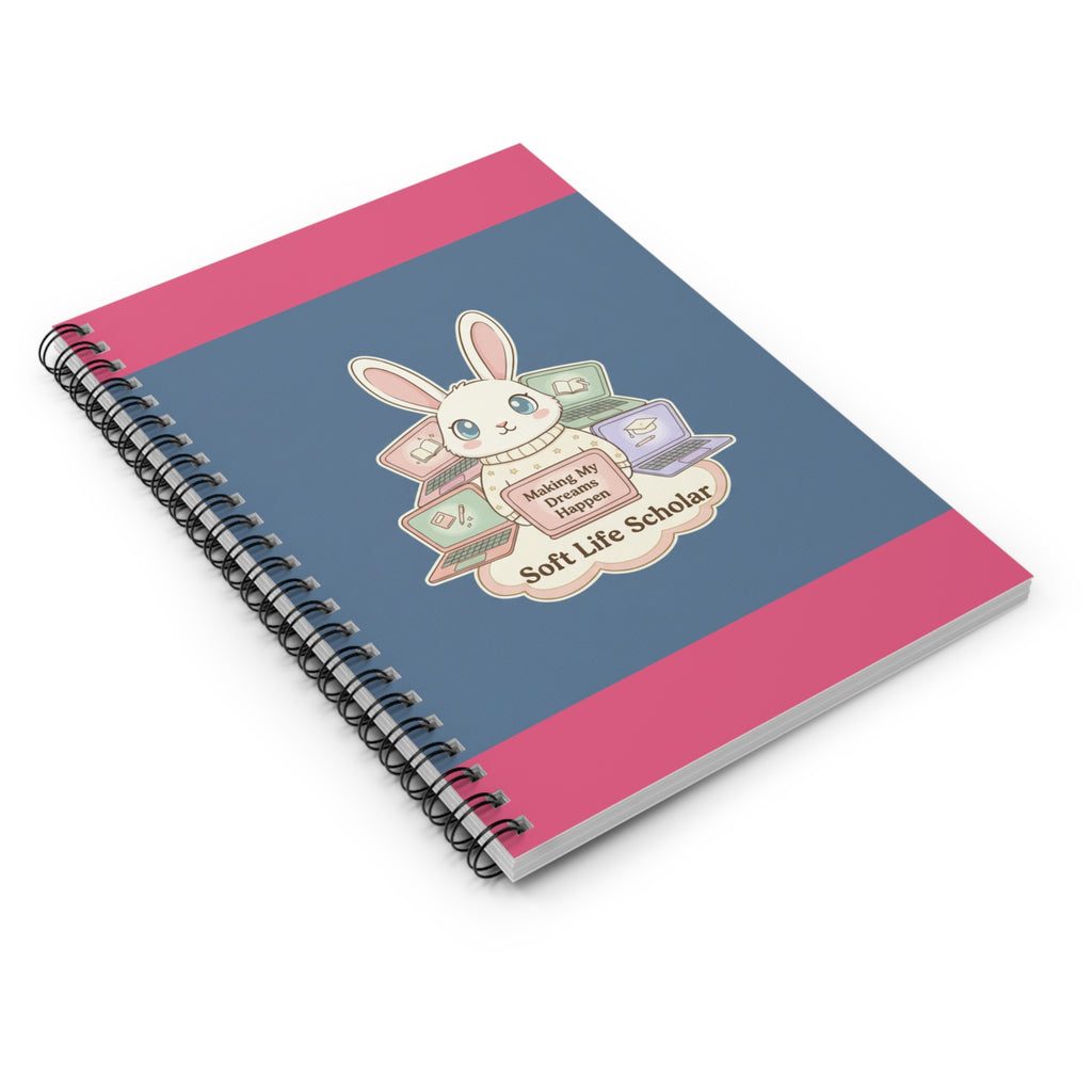Bunny Spiral Notebook – Making My Dreams Happen Soft Life Schola