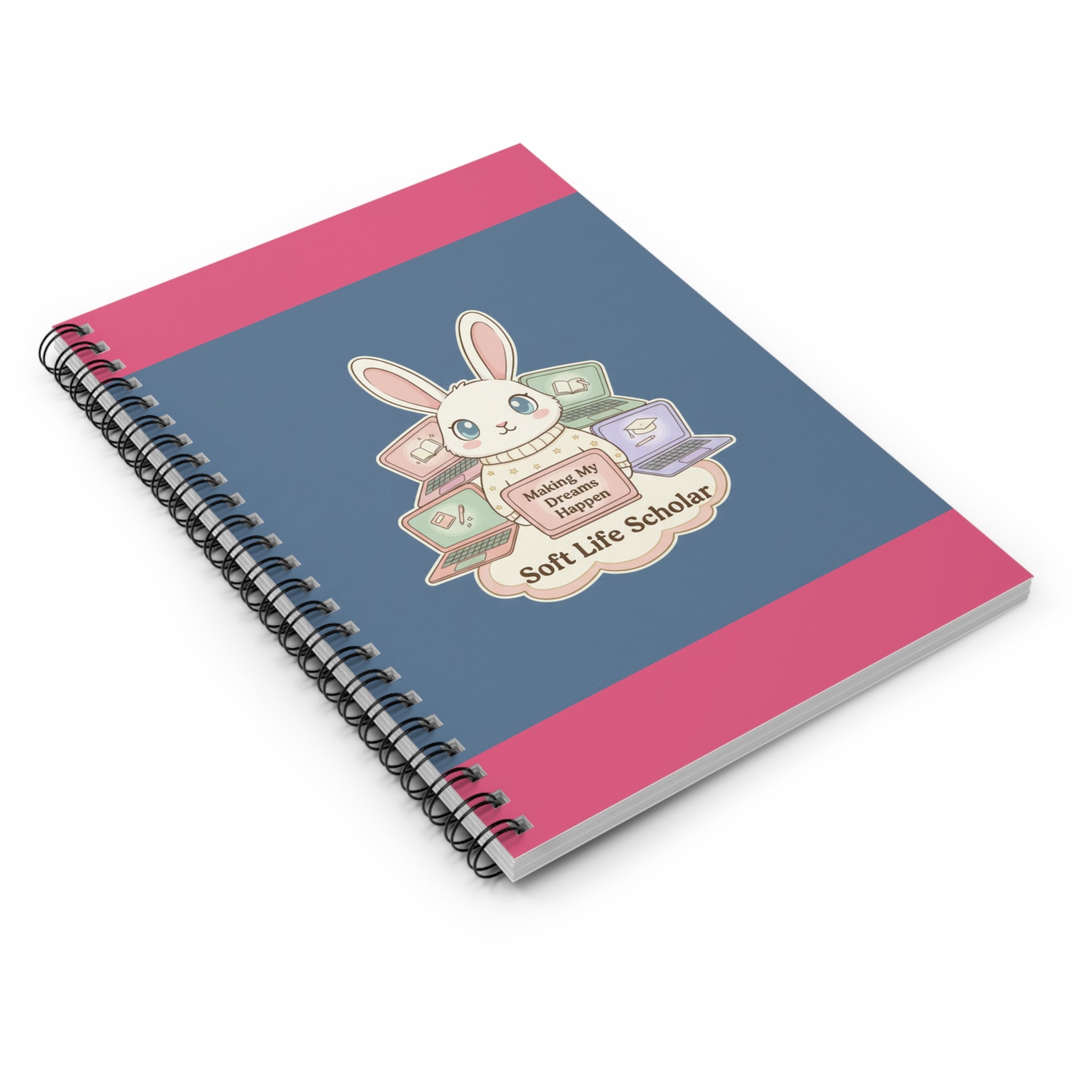 Bunny Spiral Notebook – Making My Dreams Happen Soft Life Schola