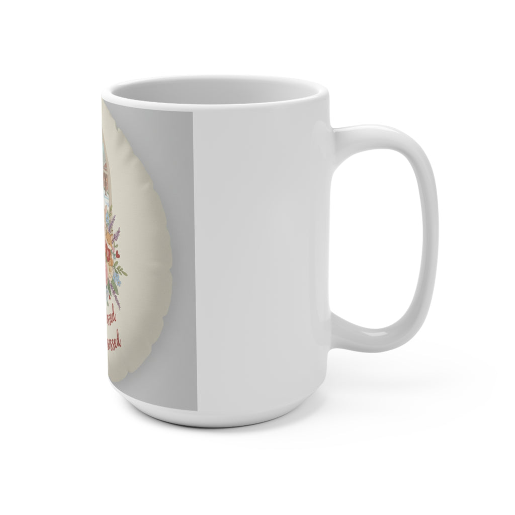 Stressed Blessed And Coffee Obsessed Fox, rabbit Mug 15oz
