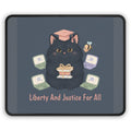 Black Cat Mouse Pad – Liberty and Justice for All