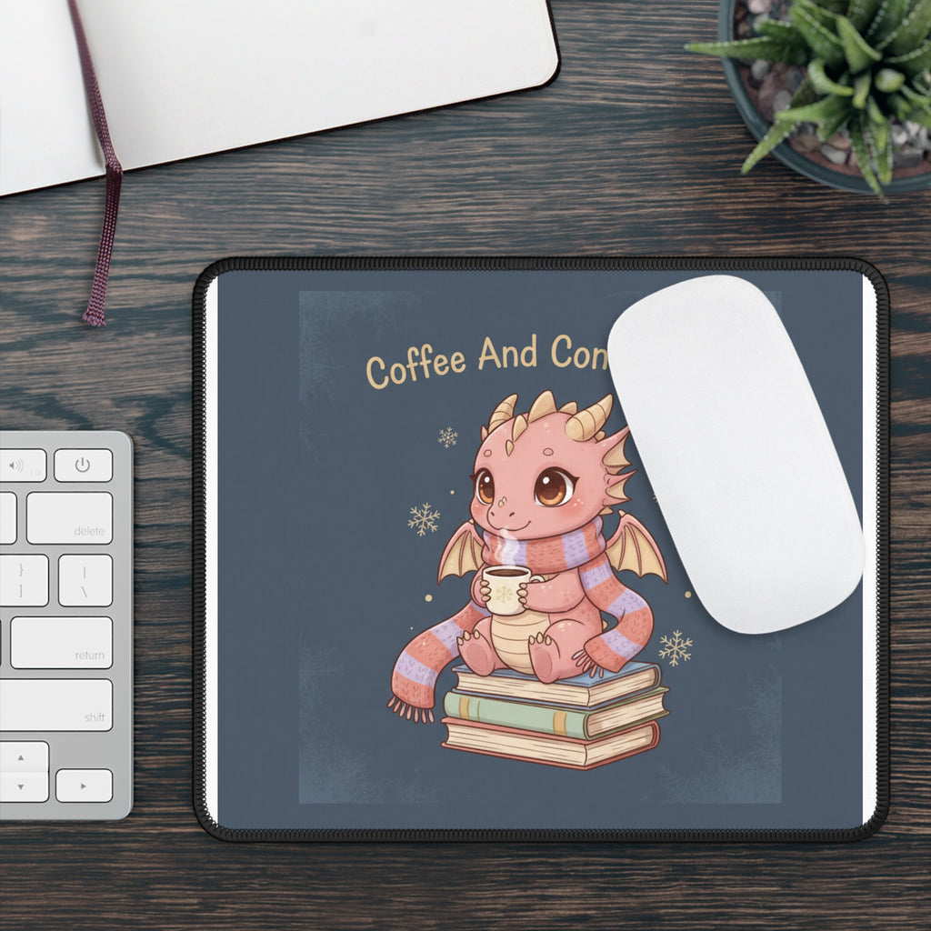 Dragon Mouse Pad – Coffee and Confidence