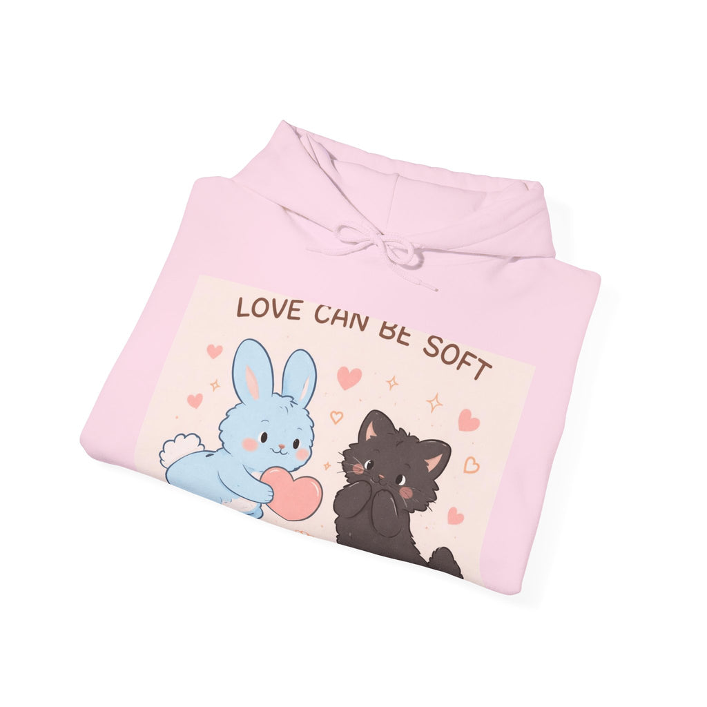 "LOVE CAN BE SOFT" Black Cat Hoodie | College Girl Gift | Fashion | KayKay Classics