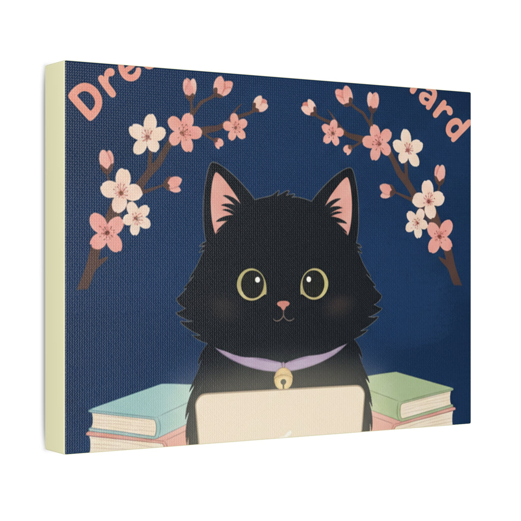 Black Cat Canvas Print – Dream Big Study Hard