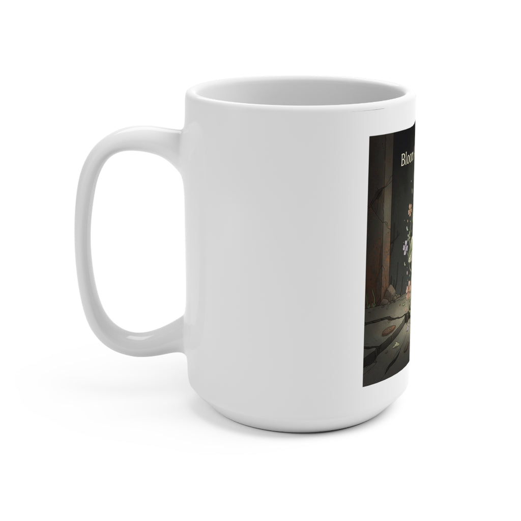 Bloom at Your Own Pace Black cat Mug 15oz