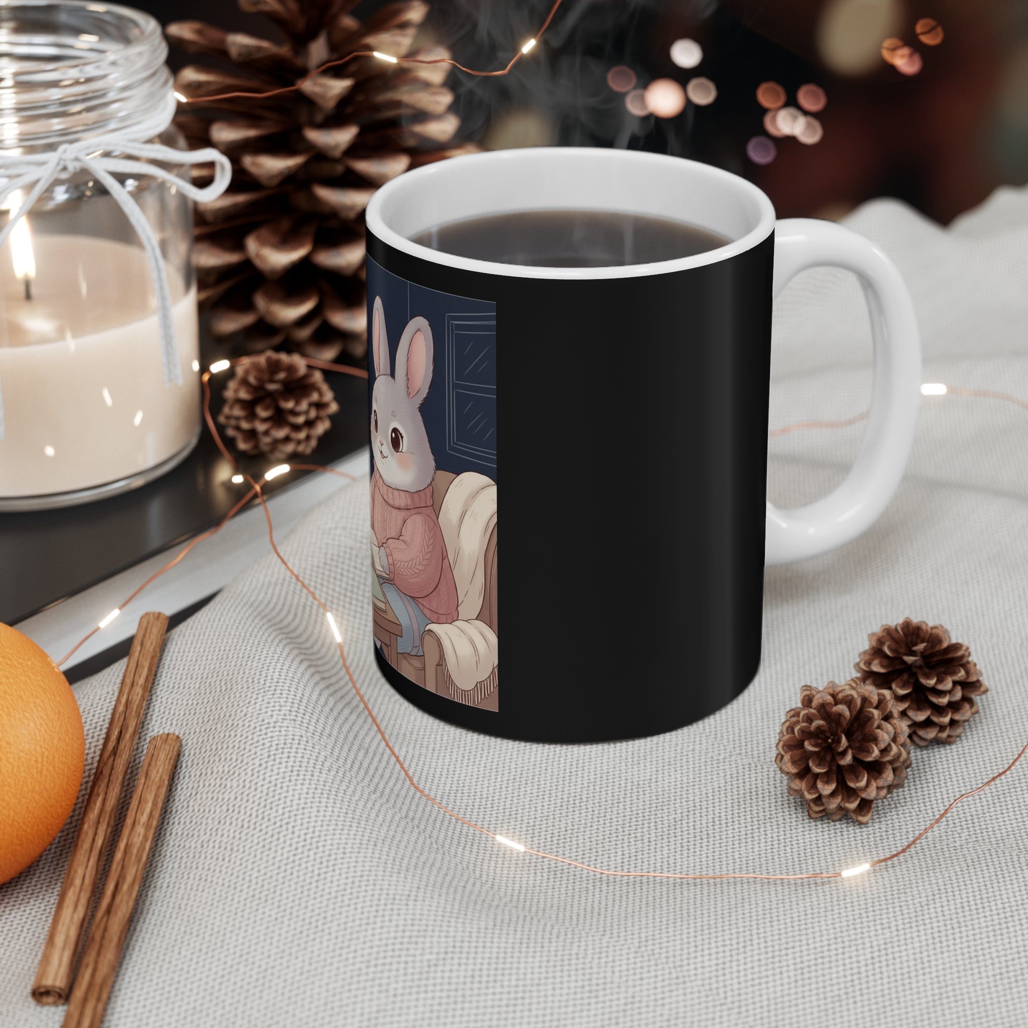 Rabbit Mug 11oz – Study Now, Slay Later