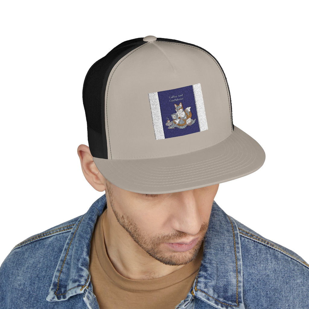 Kitsune Trucker Cap – Coffee and Confidence